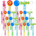 Leyndo 24 Pcs Candy Bubbles Wands Bulk Candy Themed Party Favors Mini Wands Lollipop Bubbles for Candy Party Favor Game Toys for Gift Bag Stuffers