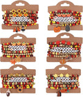 Cooluckday 36 Pcs Holiday Heishi Surfer Bracelets for Women Bulk Easter Mother's Day Christmas St. Patrick's Day Mardi Gras Bracelet Stackable Stretch Friendship Bracelets Set