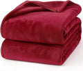 Hansleep Fleece Red King Blanket, Super Soft Flannel Fuzzy Plush Cozy Blanket for All Seasons, Red, King 90x108 Inches