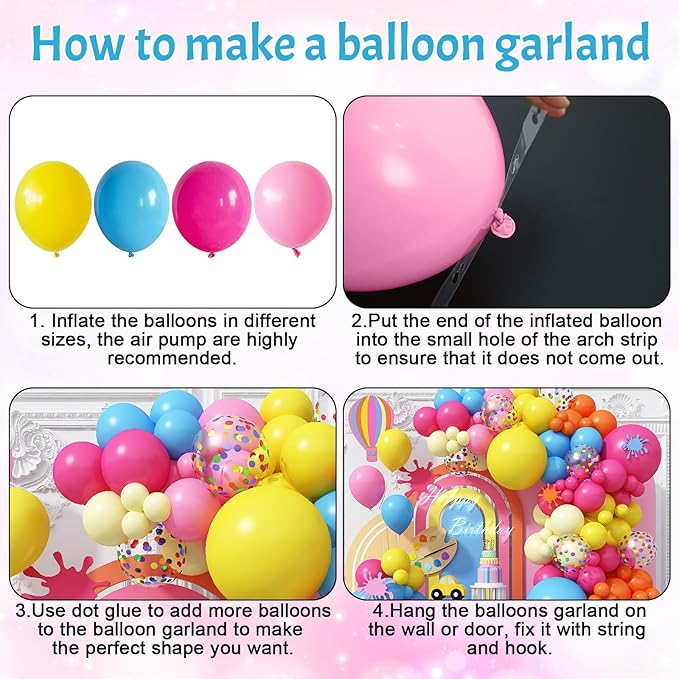 Rainbow Balloon Arch Kit 126Pcs Colorful Balloons Garland Multicolor Assorted Primary Color Pride Birthday Party Balloons for Kids Carnival Circus Fiesta Baby Shower Wedding Anniversary Decorations