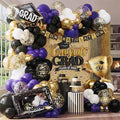 Purple Black White Balloon Arch Kit 154Pcs with Gold Confetti Balloon for Orange and Black Birthday Party Decorations Graduation Party Birthday Party