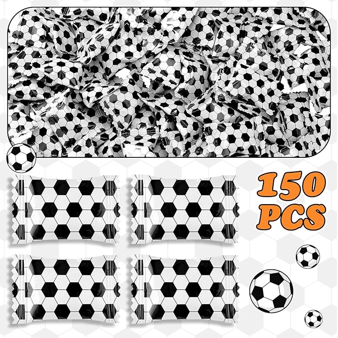Naucoos Soccer Sports Candy, 26.5 oz. Bag - 150 Sports Candy for Team Gifts Party Supplies - Team Treats for Soccer Goodie Bags Stuffer, Individually Wrapped