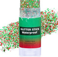 Christmas Hair Glitter Stick,Red and Green Silver Face Body Glitter Makeup,Waterproof Christmas Outfits for Women, Stocking Stuffers Sparkling Party Gift for Girls,Chunky Glitter Makeup