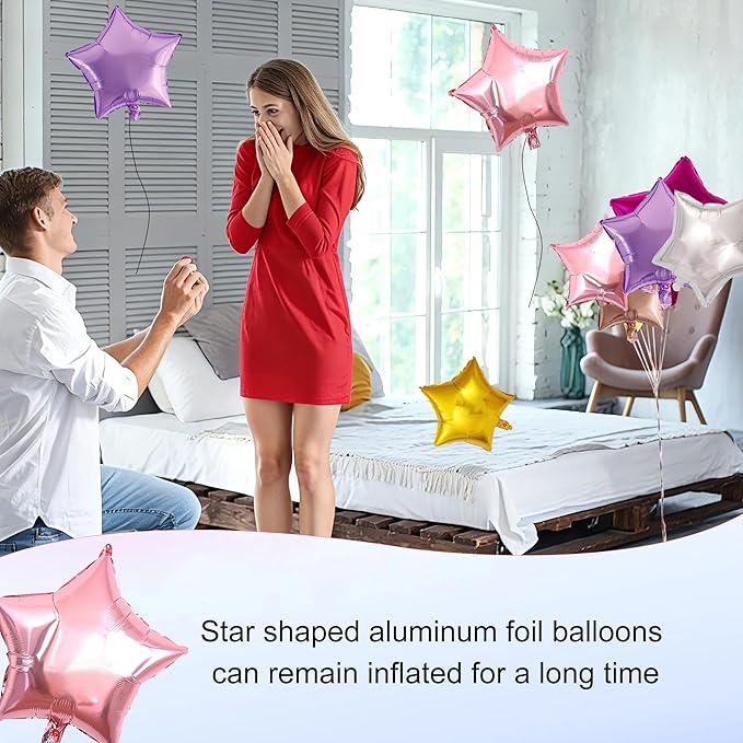 110 Pcs Star Shaped Foil Balloons 18 Inch Foil Helium Balloons Star Balloon for Party, Birthday, Wedding Decoration, New Year Eve Party (11 Colors)