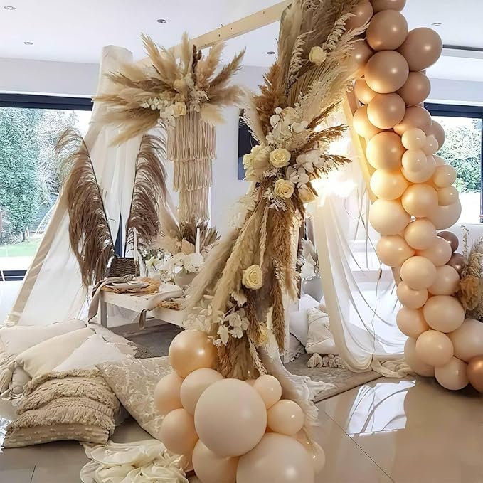 PartyWoo Nude Balloons 152pcs Different Sizes of 18 12 10 5 Inch Apricot Boho Fall Neutral Balloon Arch Kit Garland for Graduation Birthday Boy Baby Shower Theme Party Decorations Brown-F05