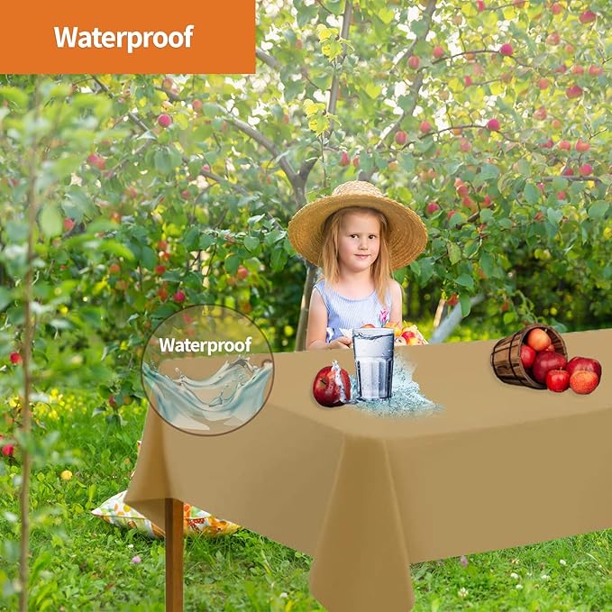 Party Dimensions Gold Disposable Plastic Tablecloth for Rectangle Tables (48 Pack) Premium Decorative Table Cloths for Parties, Events & Weddings, Indoors & Outdoors, 54 x 108 inches