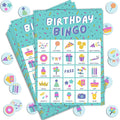 Markt Birthday Bingo Game for Kids Birthday Party Games, Kids Party Games Supplies - 23 Players - Blue