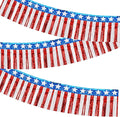 BEISHIDA 3 Packs Metallic Foil Fringe Garland Star Red White Blue Wall Hanging Tinsel Fringe Banners for Car Floats 4th of July Memorial Day Patriotic New Year Party Decoration(30 Feet)