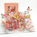 Butterfly Flower Pop Up Card, 3D Butterflies Flowers Garden Anniversary Valentine's Day Popup Cards, Thank You, Happy Birthday Greeting Card for Mom, for Wife, for Daughter, for Sister