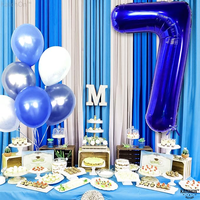 KatchOn, Giant Dark Blue Number 7 Balloon - 40 Inch | 7th Birthday Balloon for 7th Birthday Decorations | 7 Balloons for Birthday | 7 Year Old Balloons for 7 Year Decorations