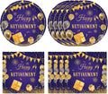 40PCS Retirement Party Decorations Women,Retirement Party Plates and Napkins Set Purple Golden Disposable Dinnerware Tableware Decorations Supplies Favors | Serve 20
