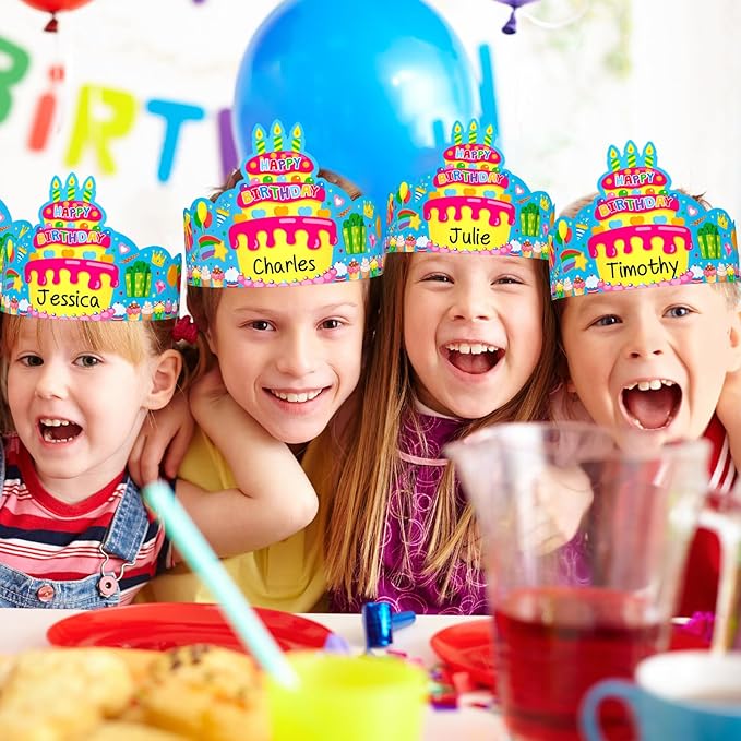 36 Pack Birthday Crowns for Kids Colorful Paper Party Hats Birthday Crown Set for Teachers Students Classroom