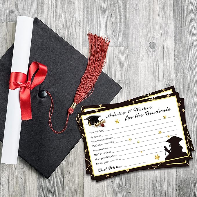 Fibevon Graduation Advice Cards - 50-Pack Graduate Party Supplies 2026 Advice for the Graduate Graduation Decorations Party Favors Table Games Personalized Graduations Cards