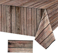 Tiamon 1 Pcs Western Party Tablecloth Western Cowboy Party Table Cover Cowboy Theme Plastic Tablecloth Wild West Wood Grain Table Cover for Birthday Baby Shower Decor (54 x 108 Inch)