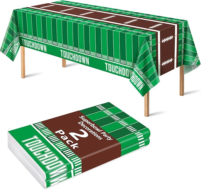 OHOME 2 Pack Super Game Bowl Party Decorations 2026 - Football Party Decorations | Football Tablecloth - Football Supplies Favors Decor Accessories for Birthday Banner Backdrop,54" X 108"