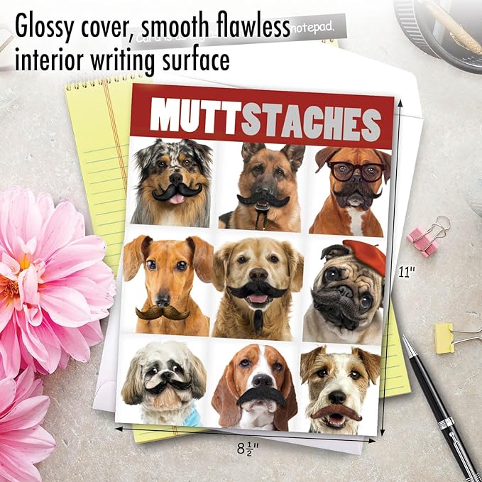 NobleWorks - Oversize Funny Birthday Paper Card 8.5 x 11 Inch with Envelope (1 Pack) Big, Jumbo Bday Mustaches J9716