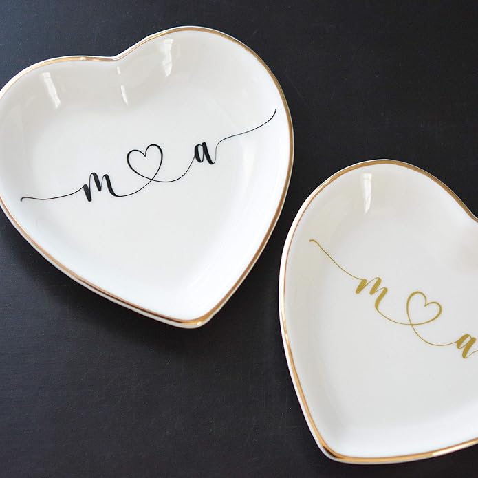Engagement Ring Holder Ring Dish Engaged Gift Wedding Gifts Ring Holder Engagement Ring Dish Engaged Gift for Her Beatifully Packaged with sea Blue Branded Logo Box with Pink Lining Inside.