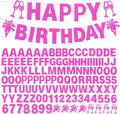 129Pcs DIY Custom Letter Banner Glitter Customizable Banner Kit 0-9 Numbers DIY Girls Happy Birthday Letters Valentine's Day Personalized Banners Birthday Party Decorations Supplies(Dazzling Rose Pink)