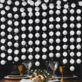 5 Pcs Silver Garland Glitter Silver Circle Dots Garland, PLULON 65 Ft Hanging Paper Polka Dot Streamer Backdrop Banner for Christma Party Decor Birthday Baby Shower Wedding Classroom Stitch