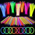 Mega-L 100 Pcs Glow Sticks Bulk Party Pack, Glow in the Dark Party Supplies, 8" Ultra Bright Glow Necklaces and Glow Bracelets with Connectors for Neon Glow Birthday Party, New Years Eve Party Favors
