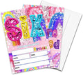 6th Birthday Party Invitations - 20-Pack of 4''x6'' Colorful Invite Cards with Envelopes, Double-Sided Fill In Birthday Celebrate Supplies & Decoration For Boys & Girls Teens - A04