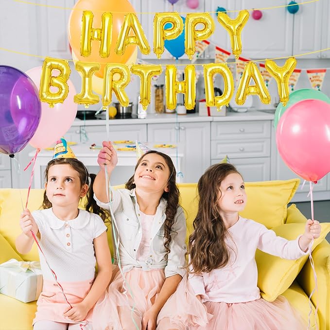 52 Pcs 2 Sets of 16 Inch “A-Z” Letter Balloons Set – Complete Alphabet Mylar Foil Balloons (Each Letter Includes 2 Balloons) for Birthday, Graduations, New Year, and Party Decorations (Gold)
