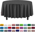 Exquisite 12-Pack Premium Plastic Tablecloth 84in. Round Table Cover - Black