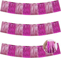 BEISHIDA 3 Packs Metallic Foil Fringe Garland Pink Mix Wall Hanging Tinsel Fringe Banners for Car Floats Birthday Baby Bridal Shower Wedding Graduation Holiday Party Decoration(30 Feet)