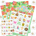 JGCWorker Easter Day Bingo Game Set - Fun Party Supplies for Kids and Adults, 24 Players, Colorful Spring Themed Bingo Craft Cards for School Classroom, Family Activities Party Favors for Kids Adults
