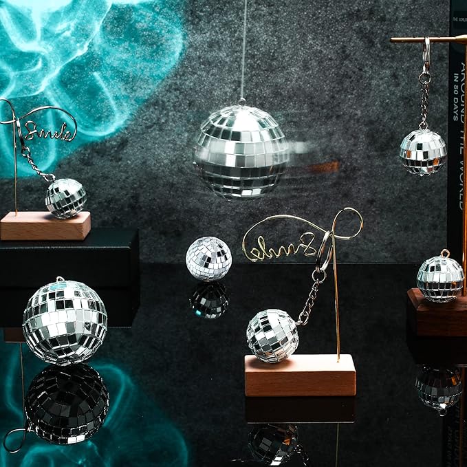 MTLEE 20 Pcs Disco Balls Decorations Assorted Size Party Decor Disco Ball Ornaments Mirror Mini Large Hanging with Rope for Wedding Festival Stage Prop