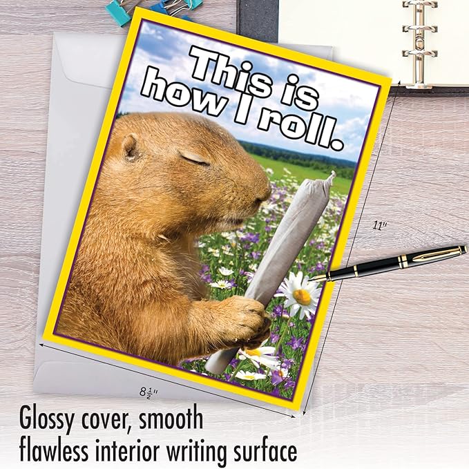 NobleWorks Extra Large Humorous Birthday Greeting Card From Us 8.5 x 11 Inch with Envelope (1 Pack) Large Jumbo Bday How I Roll J3956BDG-US
