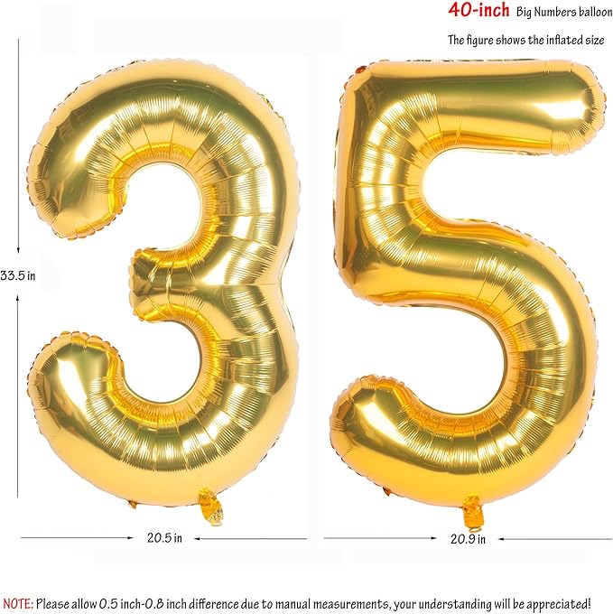 40 Inch gold Number Balloons Helium Foil Mylar Balloon Birthday Party banquet Decoration 35