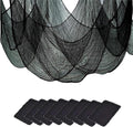 Halloween Creepy Cloth - 8 Pack Black - 76x30 Inch Cotton Gauze Fabric - DIY Spooky Decor for Haunted House,Spider Web,Ghost - Indoor Outdoor Halloween Party Decorations