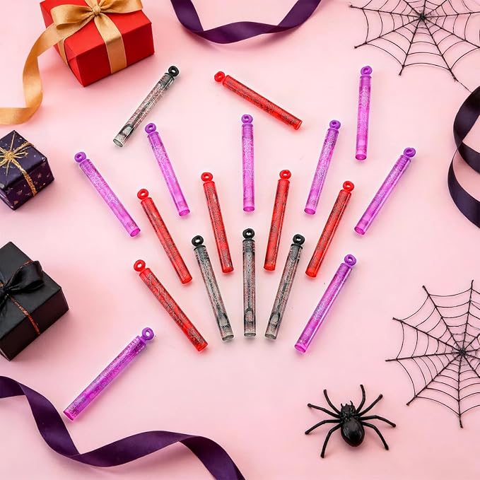 32 Pcs Spider Web Bubble Wands Spider Bubble Wand Cartoon Party Favors for Adult Summer Activity Birthday Party Goodie Bag Stuffers Gifts Wedding Supplies