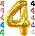 KatchOn, Gold Number 4 Balloons - Big, 40 Inch | 4 Birthday Balloon Gold, 4th Birthday Decorations | Golden 4 Balloon, 4th Anniversary Decorations | 4 Year Old balloon