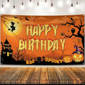 KatchOn, Halloween Happy Birthday Banner - XtraLarge, 72x44 Inch | Spooky Halloween Banner for halloween Birthday Party Decorations | Happy Birthday Backdrop, birthday Decorations Indoor