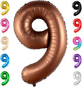 KatchOn, Giant Coffee Brown Number 9 Balloon - 40 Inch | Foil 9 Birthday Balloon for 9th Birthday Decorations | 9th Anniversary Decoration | Coffee Party Decor