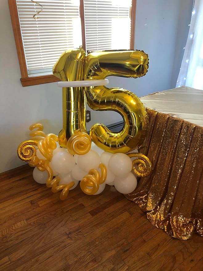 Numbers Balloon 3, 40 Inch Gold Balloon for Three Year Old Birthday Decor, 3 13 30 31 Birthday Party Decorations for Wedding Graduation Engagement
