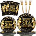 96Pcs 30th Birthday Party Tableware Set, Back in 1996 Birthday Party Decorations Supplies for Men Women Kepeel Cheers to 30 Years Disposable Paper Plates Napkins Forks Favors, Serve 24