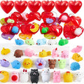 JOYIN 28 PCS Mochi Squishy Toys with Valentine Cards and Filled Hearts Party Favors for Kids Valentine Gifts Classroom Exchange, Kawaii Stress Relief Toy for Valentine’s Day Gift Exchange, Game Prizes