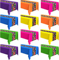 Oudain 12 Pcs Fiesta Tablecloth 108 x 54 Inch Plastic Tablecover Mexican Waterproof Tablecloth Disposable Table Cover for Taco Night Festive Mexican Fiesta Wedding Party Decoration (Colorful)