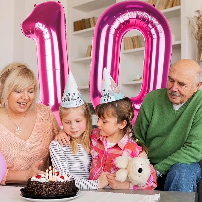 Number 1 Balloons 40 Inch Large Helium Foil Mylar Balloons For Birthdays Party Decorations/Wedding/Anniversary/Graduations/Baby Shower (Rose red)