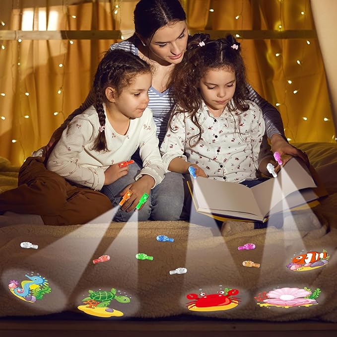 36 PCS Under the Sea Party Favors Ocean Birthday LED Light Up Finger Lights Glow in the Dark Sea Animal Party Finger Flashlights Bulk for Goodie Treat Bags Stuffers Tropic Fish Beach Party Supplies