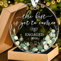 HEXMOZ Engagement Gifts for Couples – Engagement Gifts for Couples, Bride to Be, Women, Fiance, Her – Just Engaged Present, First Christmas Ornament 2025 Party Decoration (Engaged 7)