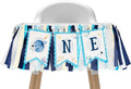 1st Birthday Outer Space High Chair Banner, First Trip Around the Sun Boy First Birthday Party Decor, Astronaut Rocket Space Theme High Chair ONE Banner