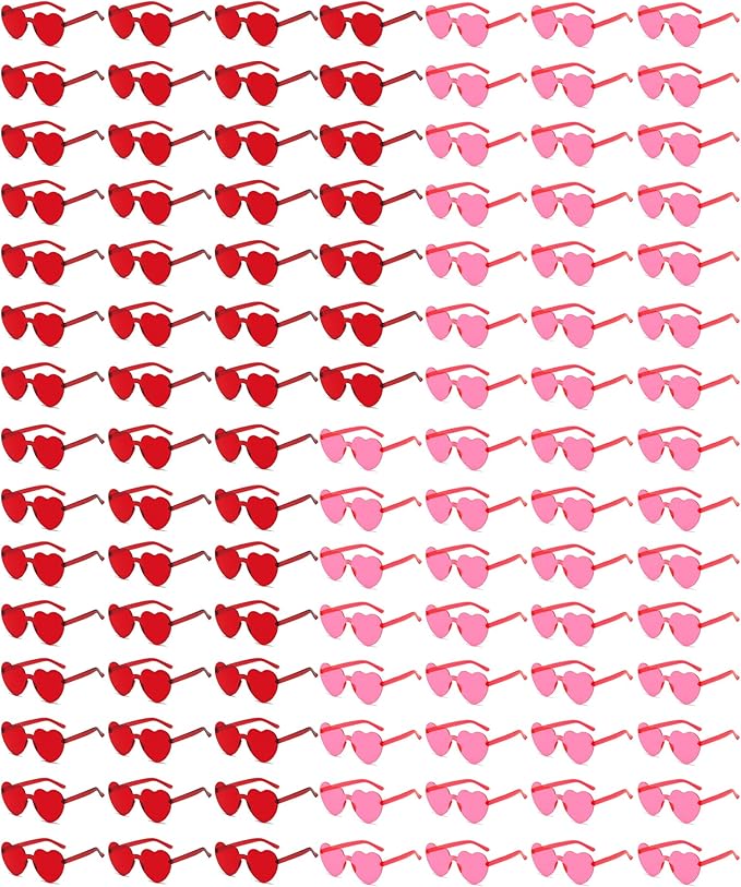 20 Pairs Heart Shaped Sunglasses for Women Colorful Glasses Fun Trendy Transparent Heart Sunglasses Party Favor