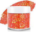 Orange Face Hair Glitter,Cheer Holographic Orange Body Glitter,Rave Music Carnival Festival Singer Concert Accessories for Women,Halloween Cosplay Shimmer Makeup