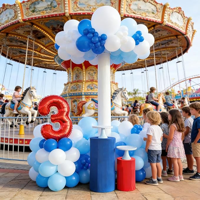320 Pcs White Blue Light Blue Balloon 12 Inch Bulk Assorted Color Latex Balloons, for Birthdays Weddings Party Decorations