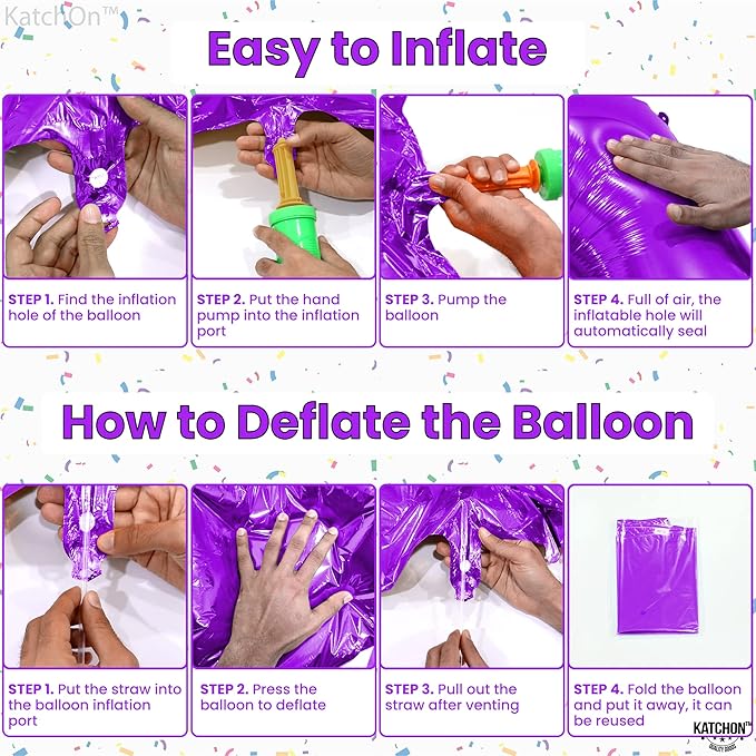KatchOn Giant Purple Number 7 Balloon - 40 Inch | 7th Birthday Balloon for 7th Birthday Decorations