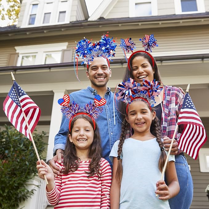4th of July Headbands Patriotic Headband USA Flag Head Boppers Headwears for Independence Day Party Favors